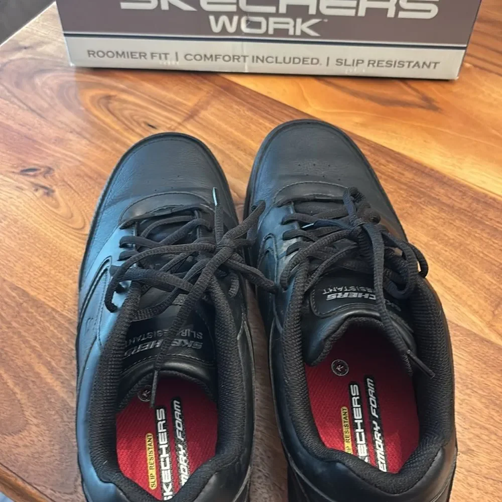 Skechers Work Men's Black Nampa Memory Foam Relaxed Fit Service Shoe Size 12